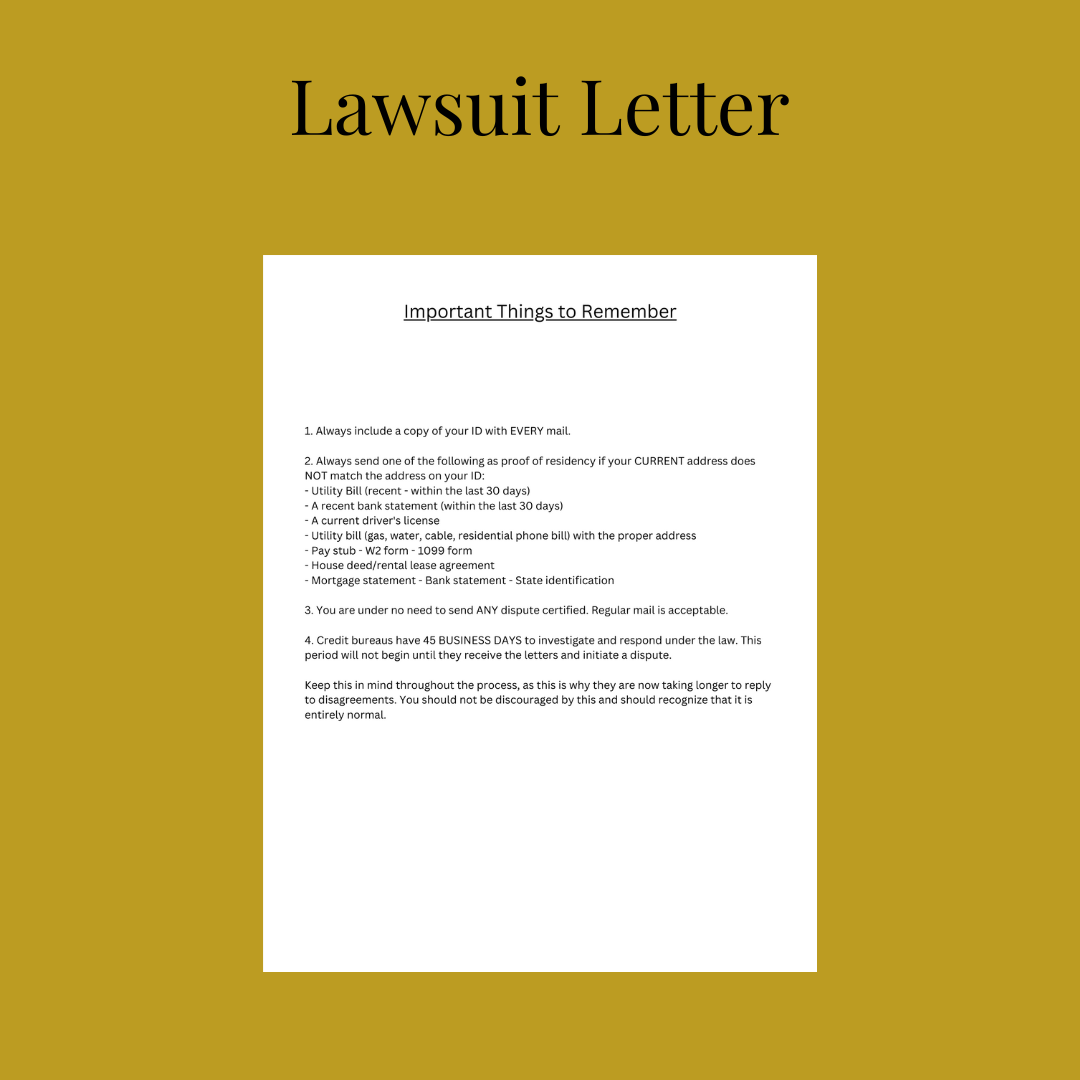 Lawsuit Letter