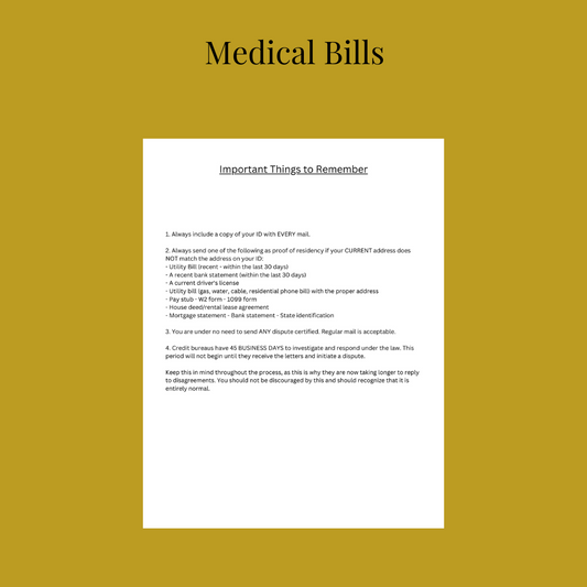 Medical Bill Letters